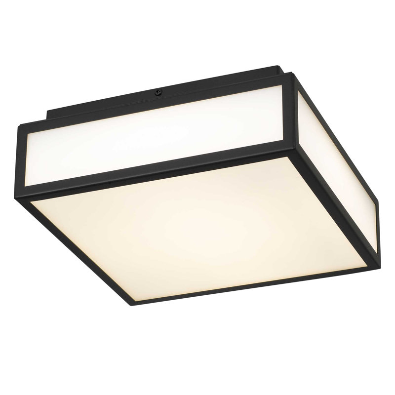 Panel Square LED Flush Mount, Classic Modern Design, 3-CCT Selectable, Dimmable, Wet Rated, Stainless Steel Frame