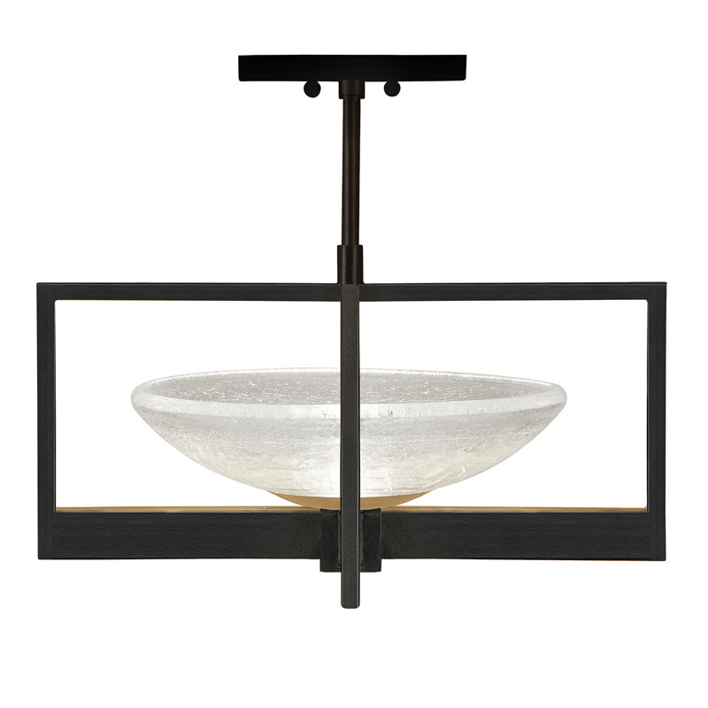 Delphi Semi Flush Mount, Black