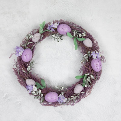 Faux Lilac Wood 12'' Wreath