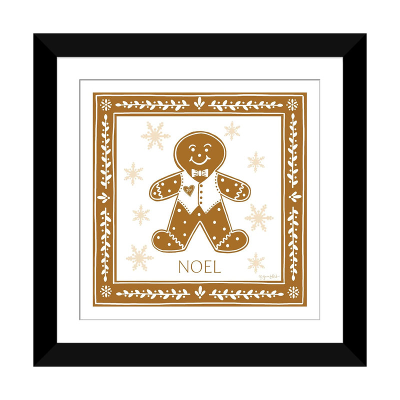 «Gingerbread Man», reproduction d'art murale, papier d'art encadré, H 24 po x l 24 po, Noir