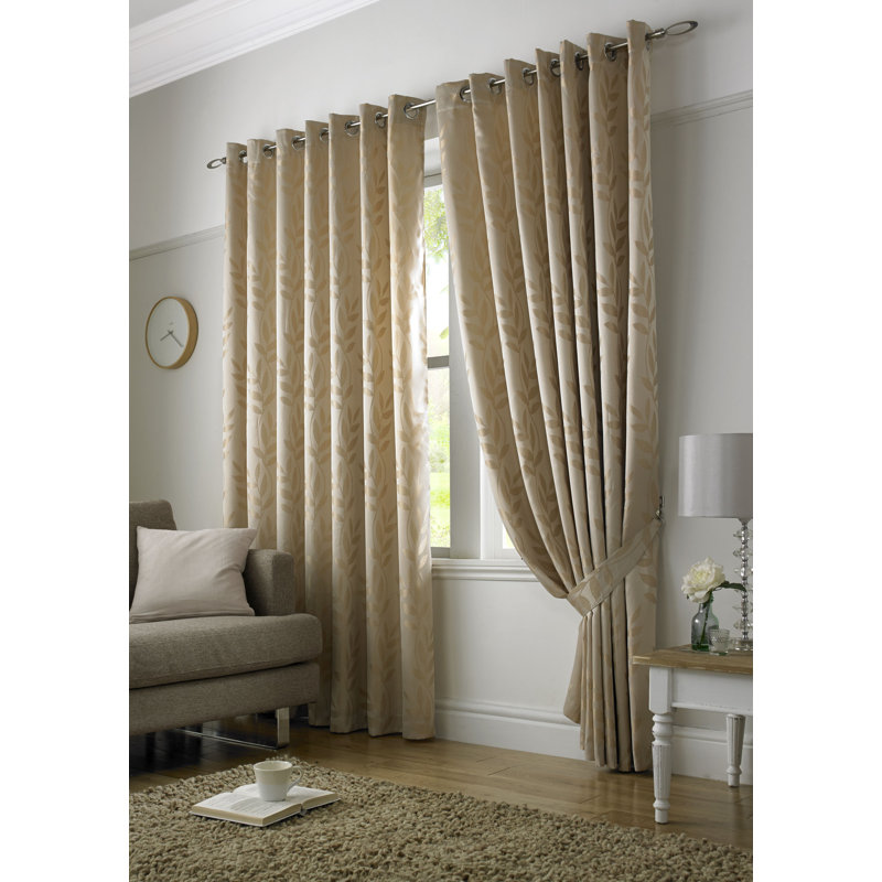 Becquere Ring Top Room Darkening Curtains, Latte, 228 W x 274cm D 