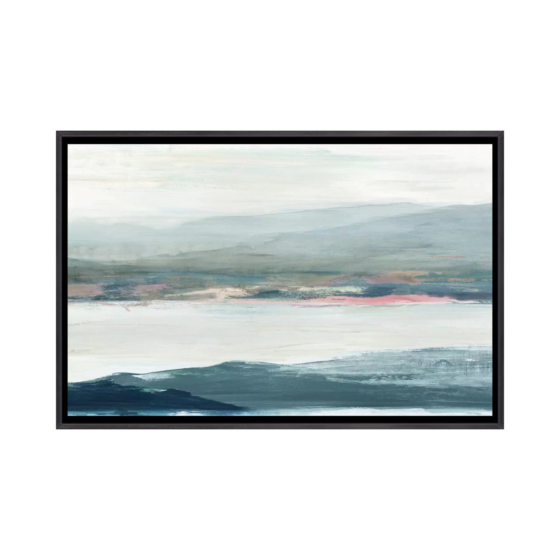 " Peaceful Mind II " by Allison Pearce, 18" H x 26" W x 1.5" D, No Mat, Distressed Black Framed Canvas