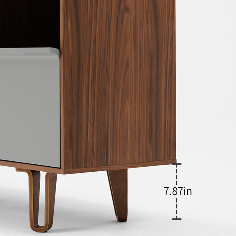 Nordic style simple modern sideboard, Light Grey/Nut Brown