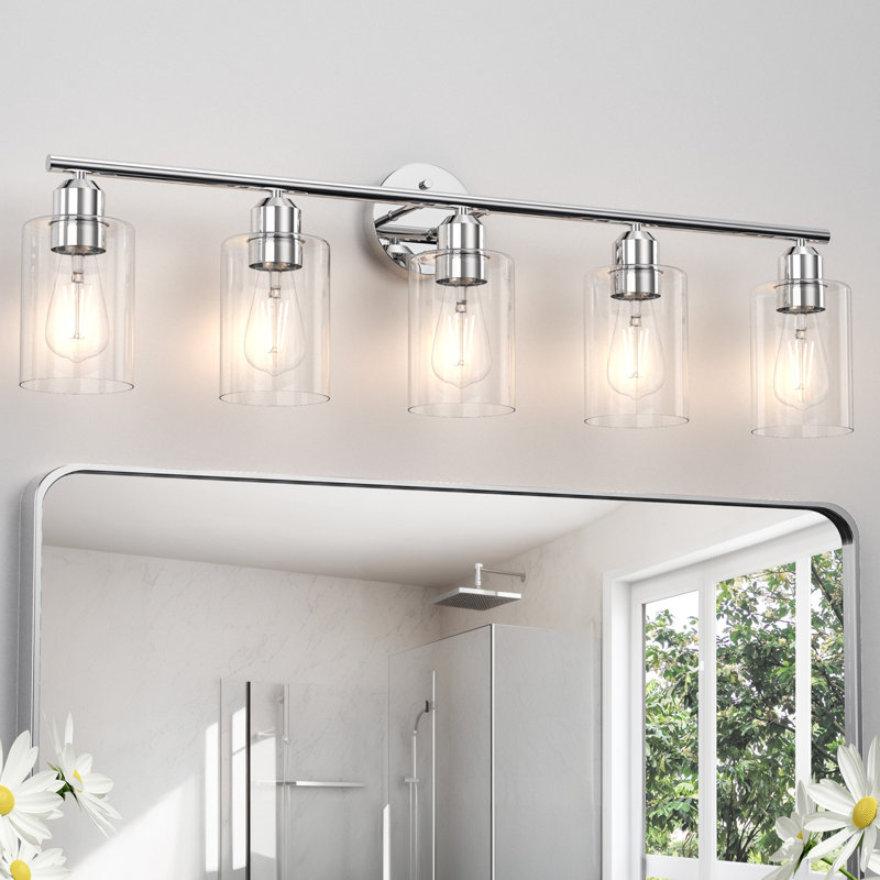 Éclairage cylindrique pour meuble-lavabo, Chrome poli, 5