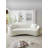Modern Sofa Minimalist Curved Sofa, 3 Seater, Chenille Velvet Fabric Upholstered Sofa, Tight Curved Back Velvet Cloud Couch-106026941