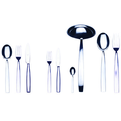 Mediterranea Flatware Set with H/H Knives - 75 Pieces - Stainless Steel