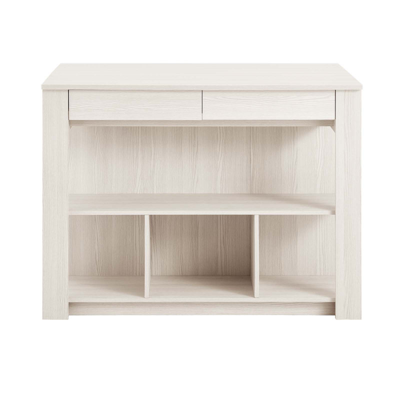 Meadowbrook White 3-Piece Kitchen Island Set with Stools