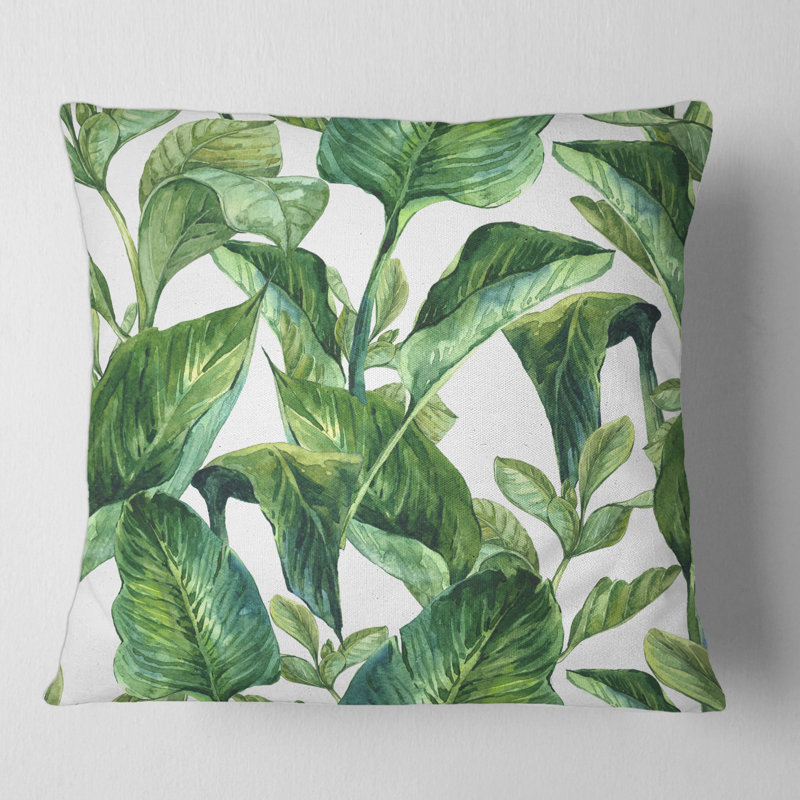 Housse de coussin carré et insert Foliage of Tropical Leaves, 16" x 16"