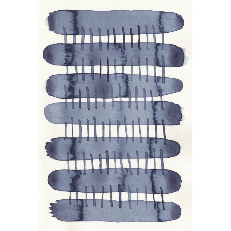 Indigo Stitchy I by Nikki Galapon - Wrapped Canvas Print, 46cm H x 30cm W x 3.8cm D