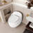 Ceramic Egg Shape Bathroom Toilet - Glossy White, 1.28 Single Flush, Accessory Modern In White Shape, Smooth Flushing Action
