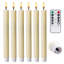 Bougies à DEL cannelées cannelées cannelées sans fil, télécommande, bouton marche / arrêt, à piles, paquet de 6-878360792
