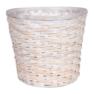 10.5"H White Weave Planter