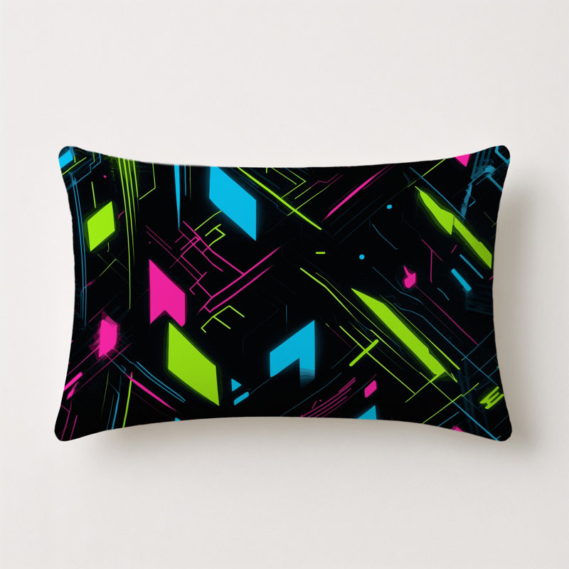 Coussin décoratif intérieur et extérieur Pixel Rift, Rectangle H 18 po x l 25 po