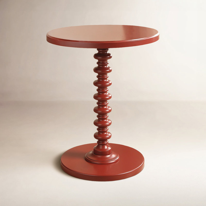 Table de bout à piédestal Fiama, Rouge, H 22,25 po x l 17 po