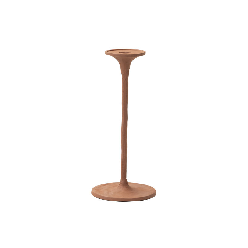 Aluminum Tabletop Candlestick, Orange, 30cm H x 14cm W x 14cm D