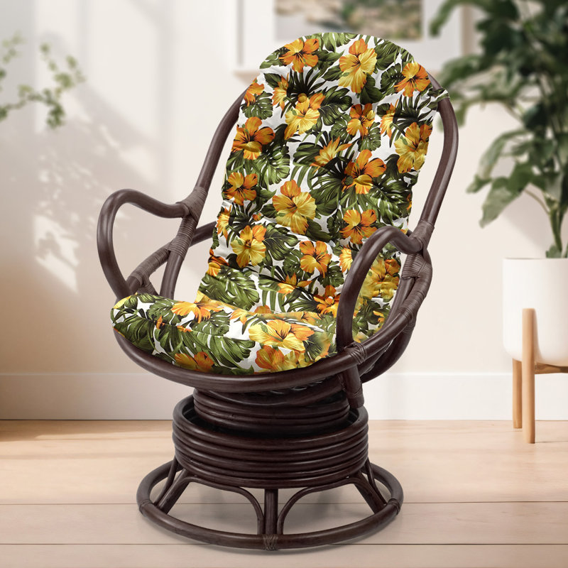 Méridienne pivotante l 28 po Gartman, Velours à motif floral