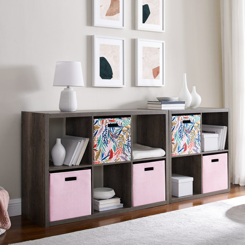 Chrisine Cube Bookcase, (6 tablettes) H 44 po x l 30 po x P 13 po, Gris 1