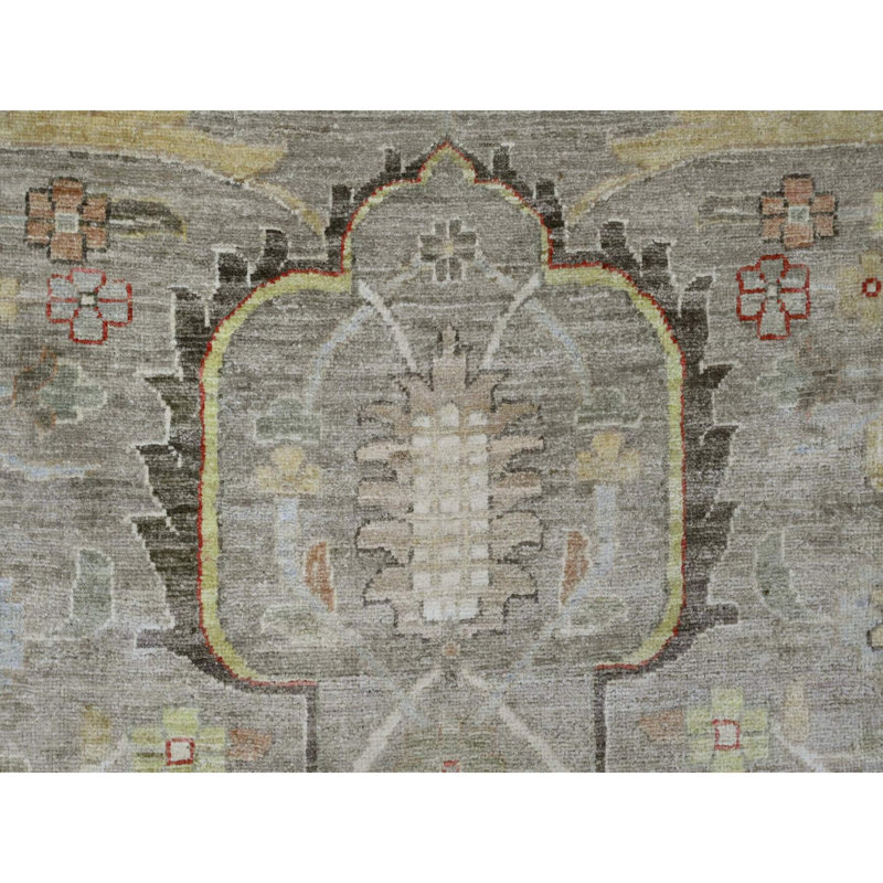 Tapis gris en laine noué à la main 12 pi x 12 pi 1 po 12 po x 15 pi 1 po D890E98A05604E5FB281D2EEE87B996F