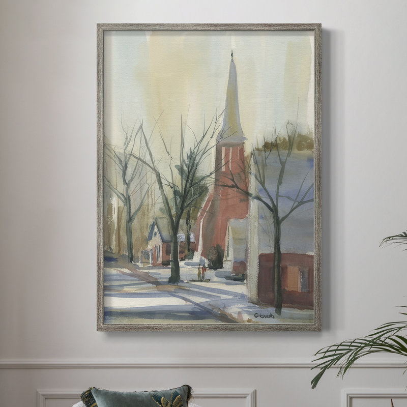 New England Main Street, reproduction encadrée - bois massif, H 15 po x l 12 po