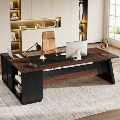 Bureau de direction en L avec tiroirs et classeur