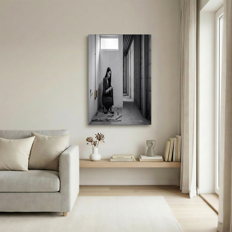 Art mural sur toile noir et blanc, 12"H x 18"W