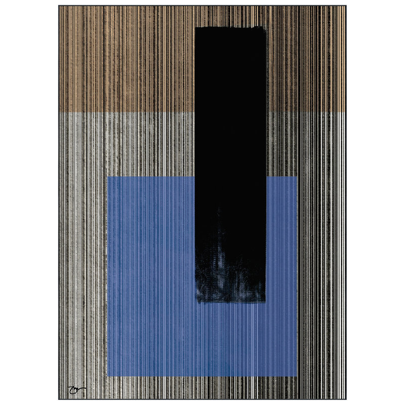 Tapis lavable à motif géométrique de 8 pi x 10 pi avec entre-deux antidérapant Read Entre les lignes II