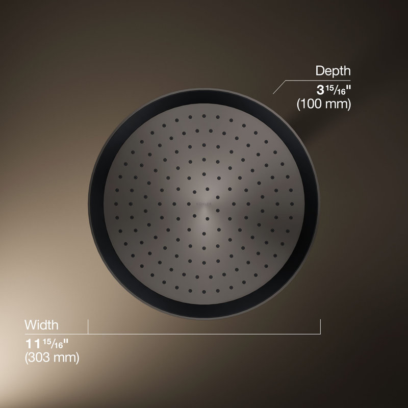 Statement™ 2.5 GPM Round 12 in. Rainhead with Katalyst Air-Induction Technology, Vibrant Titanium, Round, 1.75 GPM