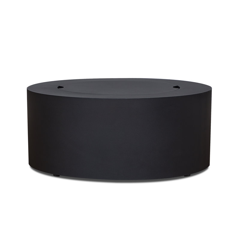Aegean 36" Round Black Steel Gas Fire Pit Table