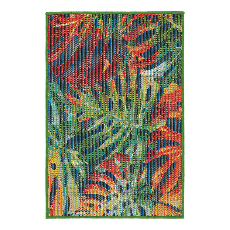 Floral Indoor / Outdoor Rug, Rectangle 2' x 3'1"