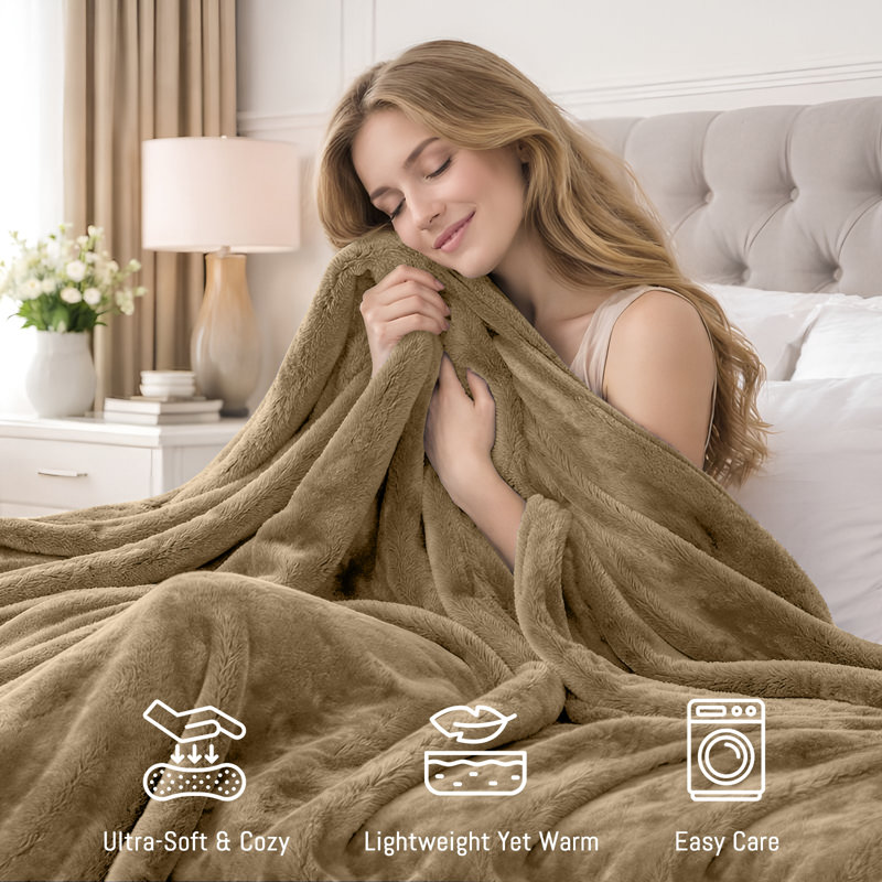 Machine Woven Throw Blanket, 220cm x 240cm