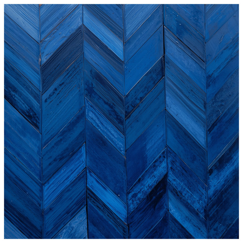 Rideaux de douche à motif de chevrons bleus extra longs, 70 po l x 72 po H