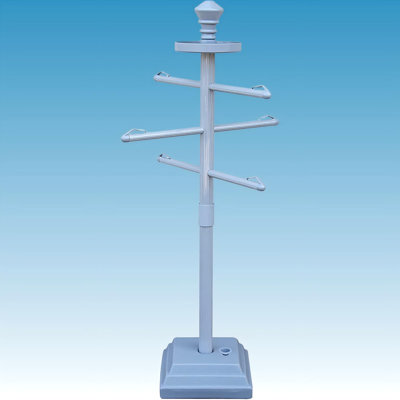 Free Standing 3-Arm Premium Poolside Towel Rack (Gray)