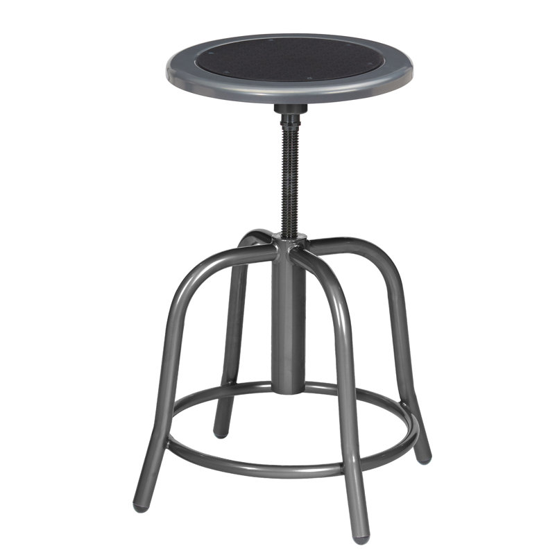 Tabouret pivotant Vince avec siège en acier, noir, Gris, Noir