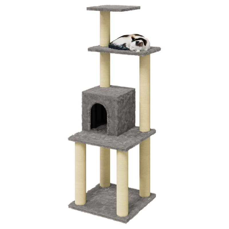 Duran 105cm H Cat Tree, Grey/Beige