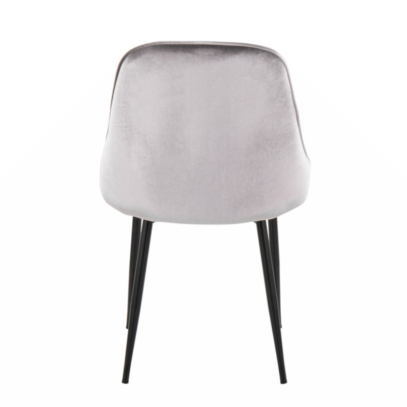 Chaise d'appoint en velours Treyton, Argent, Noir