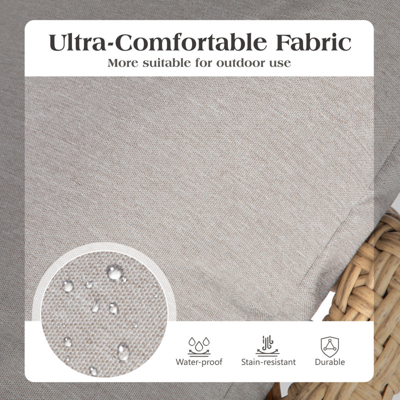 Chaise berçante d'extérieur en forme d'œuf avec structure en acier et repose-pieds pour patio
