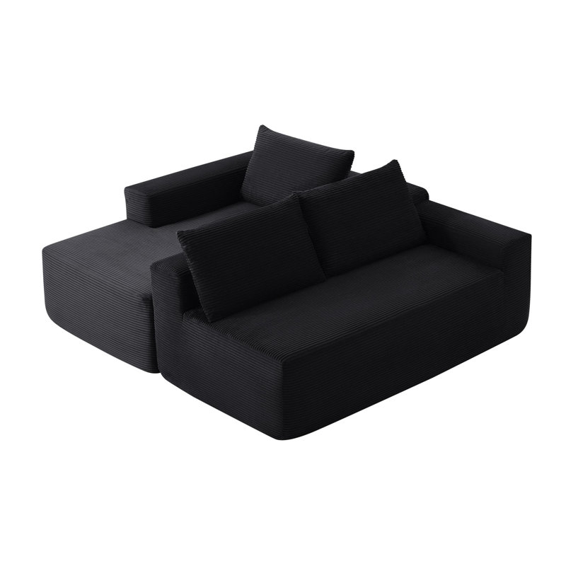 Luxurious 105" Modular Sectionals Sofa, Corduroy Upholstered, Perfect For Modern Living Rooms