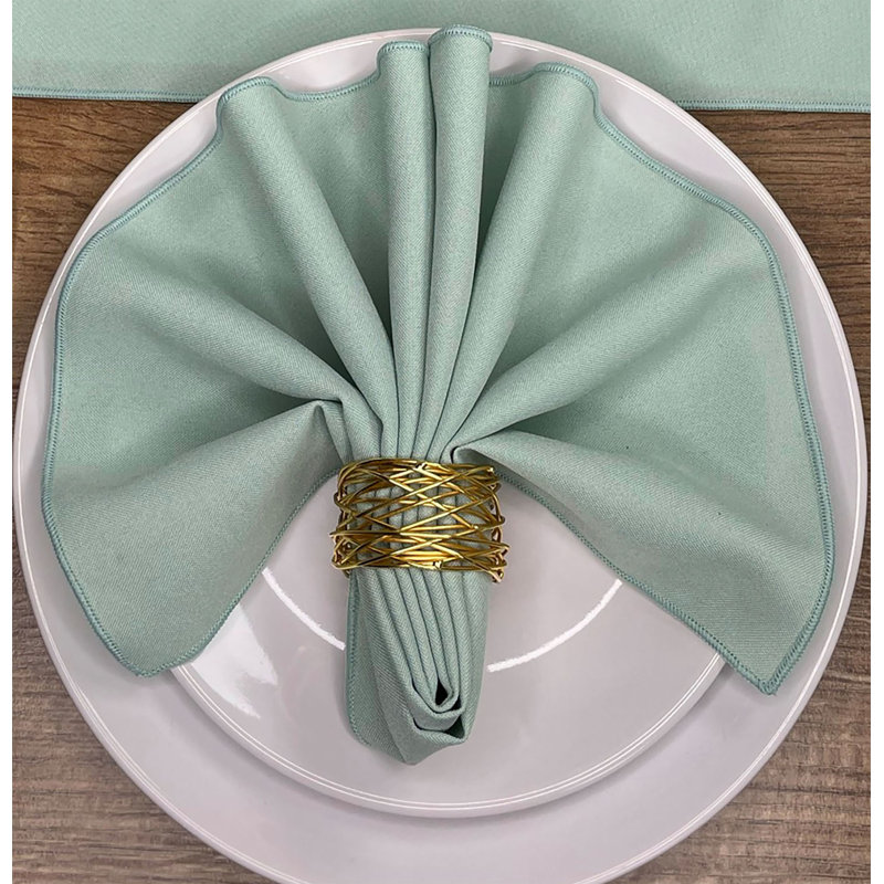 Atara Polyester Solid Colour Square Napkin, Mint Green