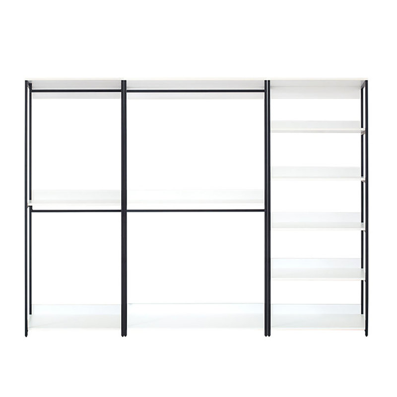 Walk-in wood closet system (with metal frame), White