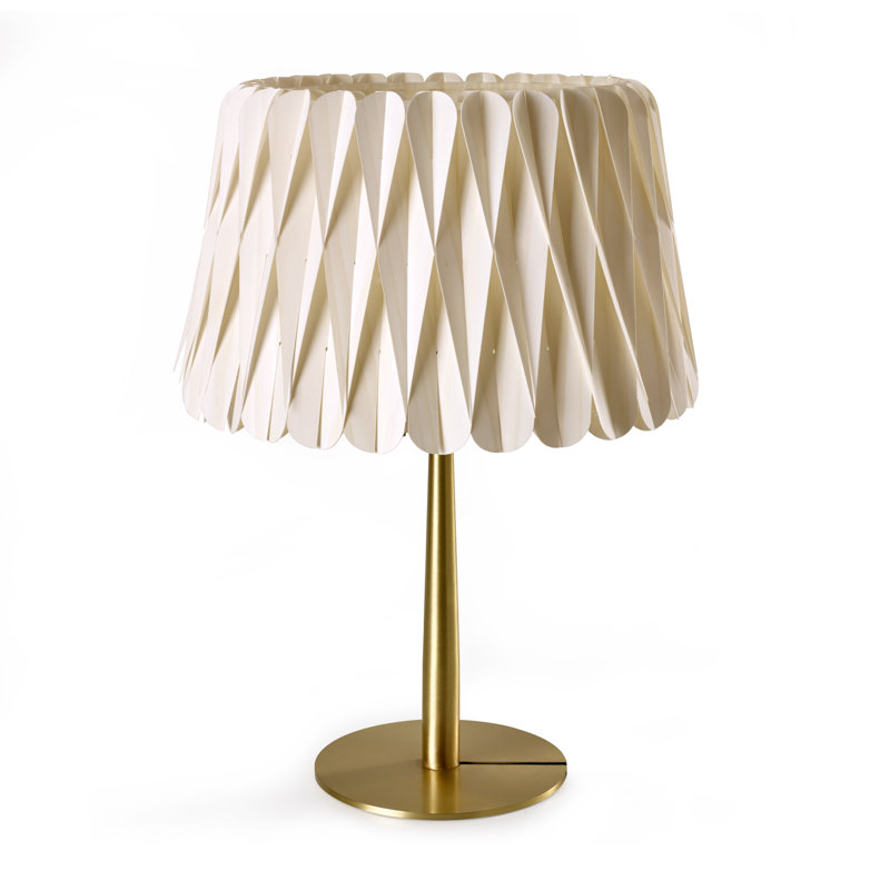 Lola Table Lamp, Matte Black, Ivory White, 20.9" H x 15.4" W x 15.4" D