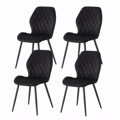 Norred Modern Velvet Dining Chair with Ergonomic Backrest, Set of 4