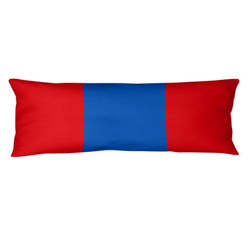 Oreiller de corps en polyester / polyester Arizona Football Stripes, Rouge / bleu / rouge, Aaru 