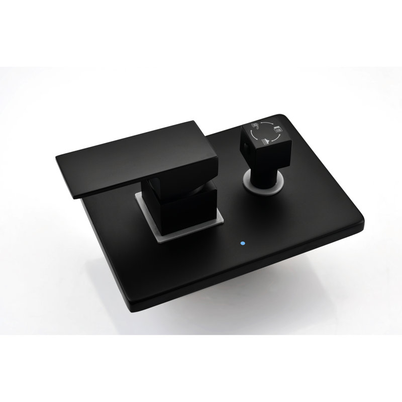 10-Inch Matte Black Shower System Kit Collection, Rainfall Head, Handheld Shower, Body Jets, 3 Balance Valve Luxury Assembly,