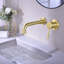 Robinet de salle de bain mural à poignée simple - or brossé-117992780