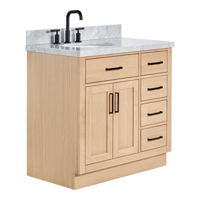 ARIEL HEPBURN 37 IN RIGHT OFFSET RECTANGULAR SINK VANITY 1,5 IN