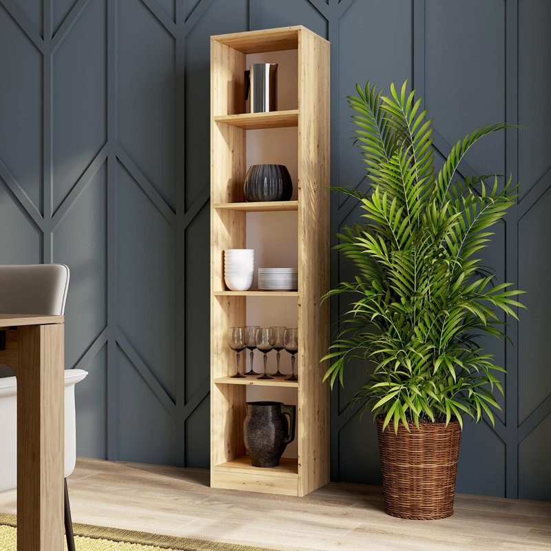 Paridhi Solid Wood Bookcase, (5 Shelves) 71.65"H x 15.75"W x 11.81"D