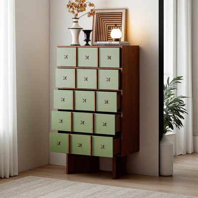 Armoire de rangement simple et rétro verte