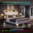 Upholstered Platform Bed With Led Lights & Charging Station-748057093-752900944