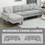 Canapé modulaire avec méridienne interchangeable, gris
