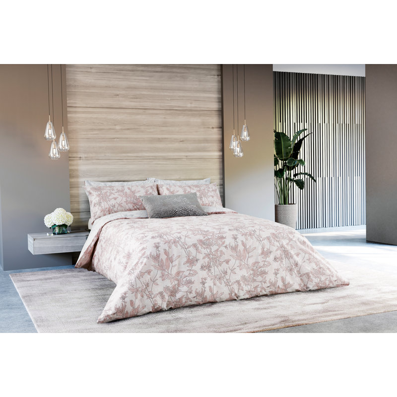 Okika Cotton Duvet Cover Set, Super King - 2 Standard Pillowcases, Pink